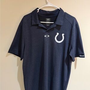 Indianapolis Colts Oakley Navy Polo Extra Large XL Sharp Short Sleeve Button Men